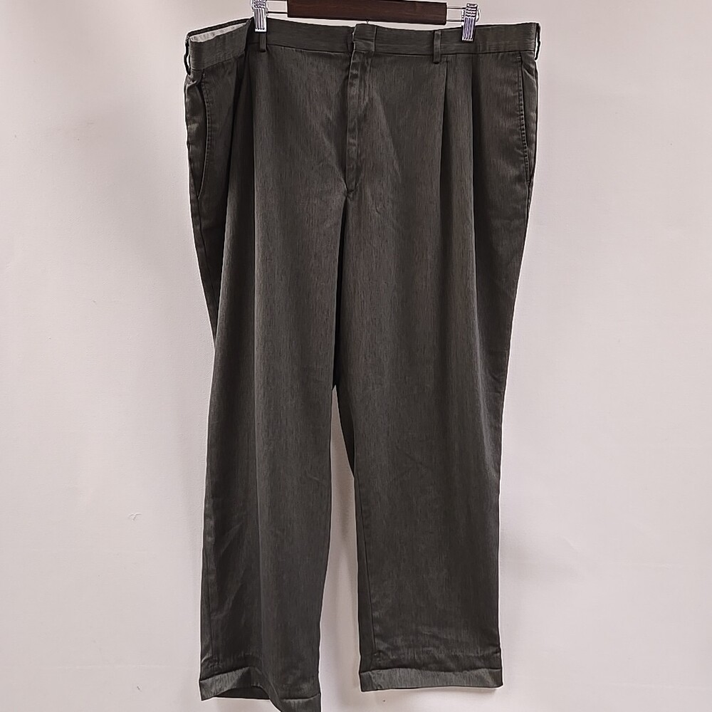 Farah Mens Tan 100% Polyester Pleated Front Dress Pants 44Wx30L